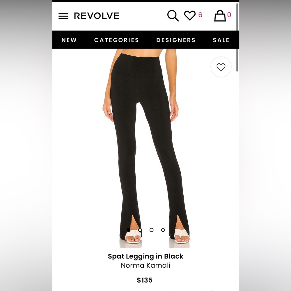 Norma Kamali Spat Split Hem Leggings XS Black